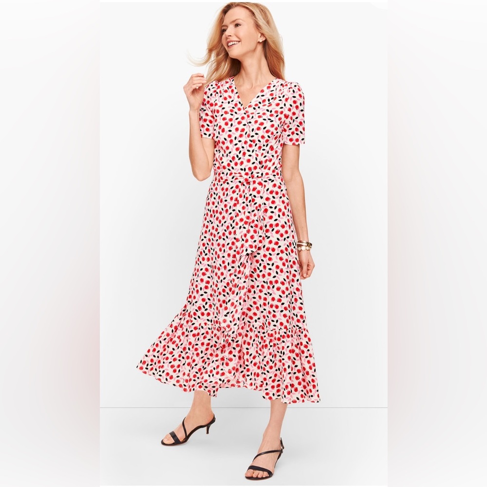 Talbots  CASCADE WRAP DRESS - FLORAL NWT 6